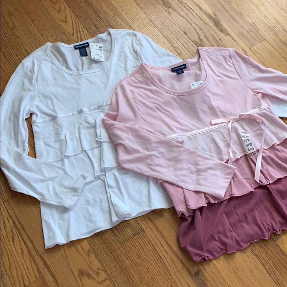 2 Limited Too girls long sleeve shirts size 10 NWT